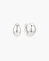 Silver Organic Dome Pebble Huggie Hoop Earrings