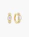 Gold Bezel Organic Pebble & Round Huggie Hoop Earrings