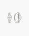 Silver Bezel Organic Pebble & Round Huggie Hoop Earrings