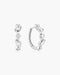 Silver Bezel Round & Teardrop Huggie Hoop Earrings