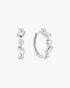 Silver Bezel Round & Teardrop Huggie Hoop Earrings