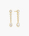 Gold Graduated Bezel Round & Teardrop Dangle Stud Earrings