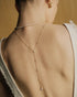 Gold Half-Bezel Round Tennis Necklace