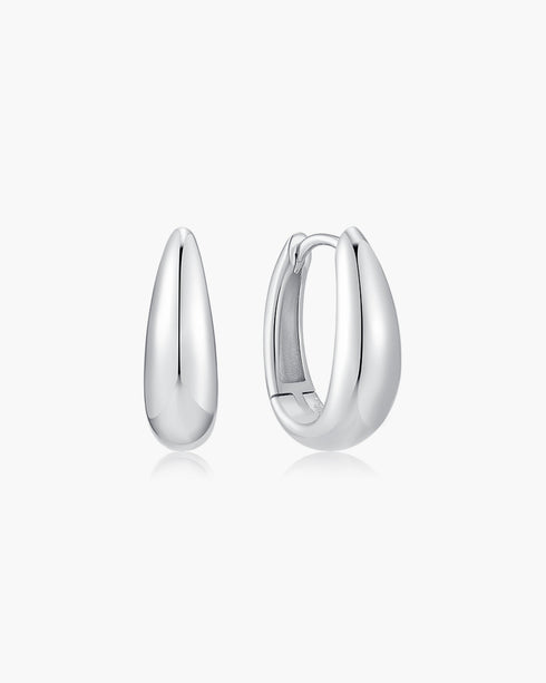 Gold Hollow Organic Pebble Drop Earrings