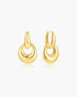 Two-Tone Hollow Organic Pebble Drop Earrings