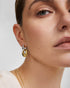 Gold Hollow Organic Pebble Drop Earrings