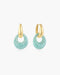 Gold Hollow Amazonite Organic Pebble Drop Earrings