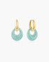Gold Hollow Amazonite Organic Pebble Drop Earrings