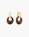 Gold Hollow Tiger's Eye Organic Pebble Drop Earrings