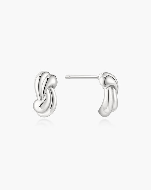 Silver Rope Twist Stud Earrings