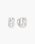 Silver Rope Twist Huggie Hoop Earrings