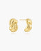 Gold Ripple Twist Stud Earrings