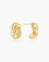 Gold Ripple Twist Stud Earrings