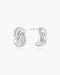 Silver Ripple Twist Stud Earrings