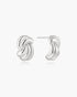 Silver Ripple Twist Stud Earrings