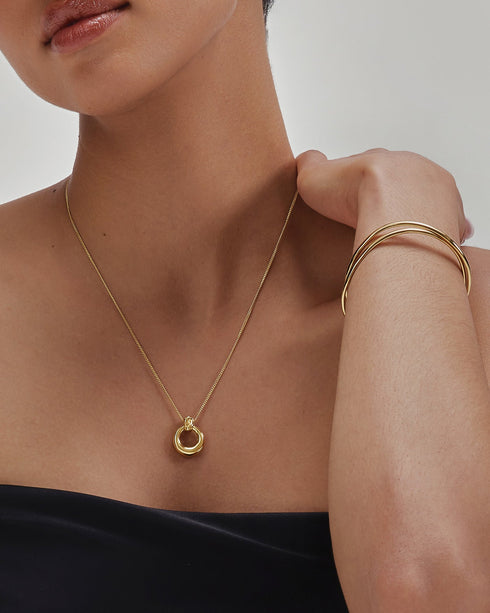 Gold Open Circle Necklace