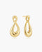 Gold Interlocked Wave Stud Hoop Earrings