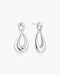 Silver Interlocked Wave Stud Hoop Earrings