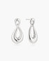 Silver Interlocked Wave Stud Hoop Earrings