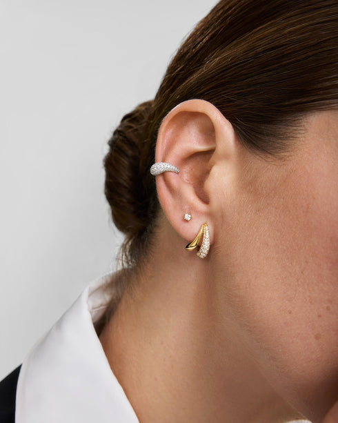 Gold Mini Five-Prong Sparkle Stud Earrings | Ania Haie Australia