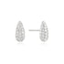 Silver Pave Dome Stud Earrings