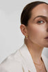 Gold Curved Teardrop Dangle Stud Earrings