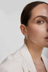 Silver Curved Teardrop Dangle Stud Earrings
