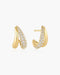 Gold Duet Stud Hoop Earrings
