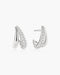 Silver Duet Stud Hoop Earrings
