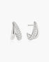 Silver Duet Stud Hoop Earrings