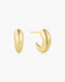 Gold Dome Stud Hoop Earrings