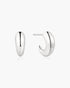 Silver Dome Stud Hoop Earrings