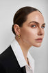 Gold Large Dome Stud Hoop Earrings