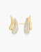 Gold Pave & Polished Teardrop Duet Stud Earrings