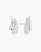 Silver Pave & Polished Teardrop Duet Stud Earrings