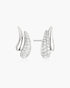 Silver Pave & Polished Teardrop Duet Stud Earrings