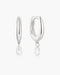 Silver Teardrop Dangle Huggie Hoop Earrings
