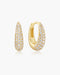 Gold Pave Dome Huggie Hoop Earrings