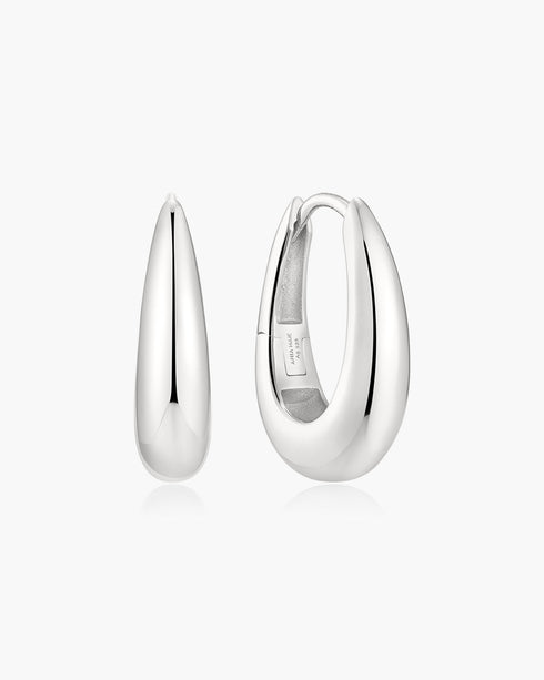 Silver Classic Dome Hoop Earrings