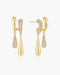 Gold Spiral Contrast Teardrop Dangle Stud Earrings