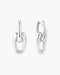 Silver Sculptural Interlocking Huggie Hoop Earrings