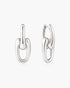 Silver Sculptural Interlocking Huggie Hoop Earrings