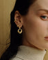 Two-Tone Hollow Organic Pebble Drop Earrings