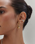 Gold Interlocked Wave Stud Hoop Earrings
