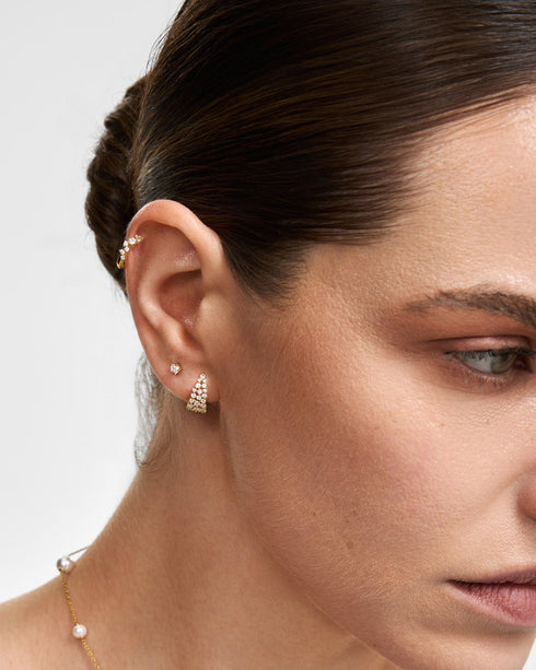 Gold Mini Five-Prong Sparkle Stud Earrings | Ania Haie Australia
