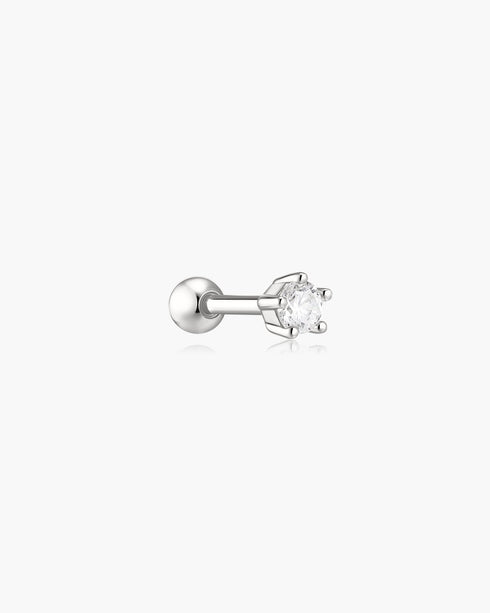Silver Five-Prong Sparkle Barbell Earring | Ania Haie Australia