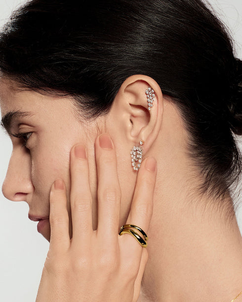 Silver Mini Five-Prong Sparkle Stud Earrings | Ania Haie Australia