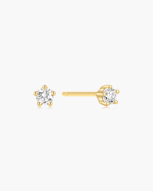 Gold Mini Five-Prong Sparkle Stud Earrings | Ania Haie Australia
