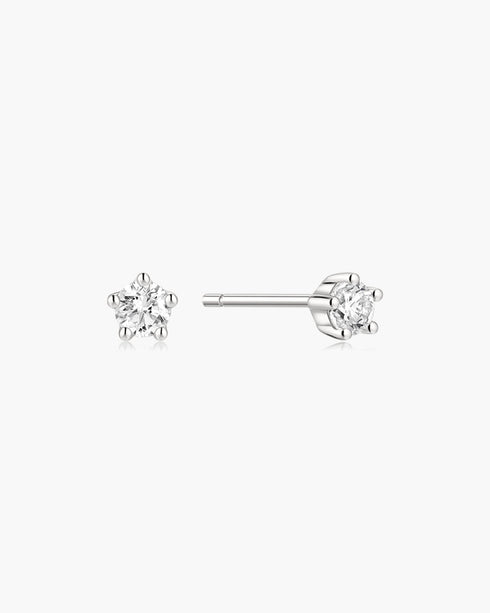 Silver Mini Five-Prong Sparkle Stud Earrings | Ania Haie Australia