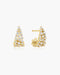 Gold Pave Openwork Curved Stud Hoop Earrings | Ania Haie Australia